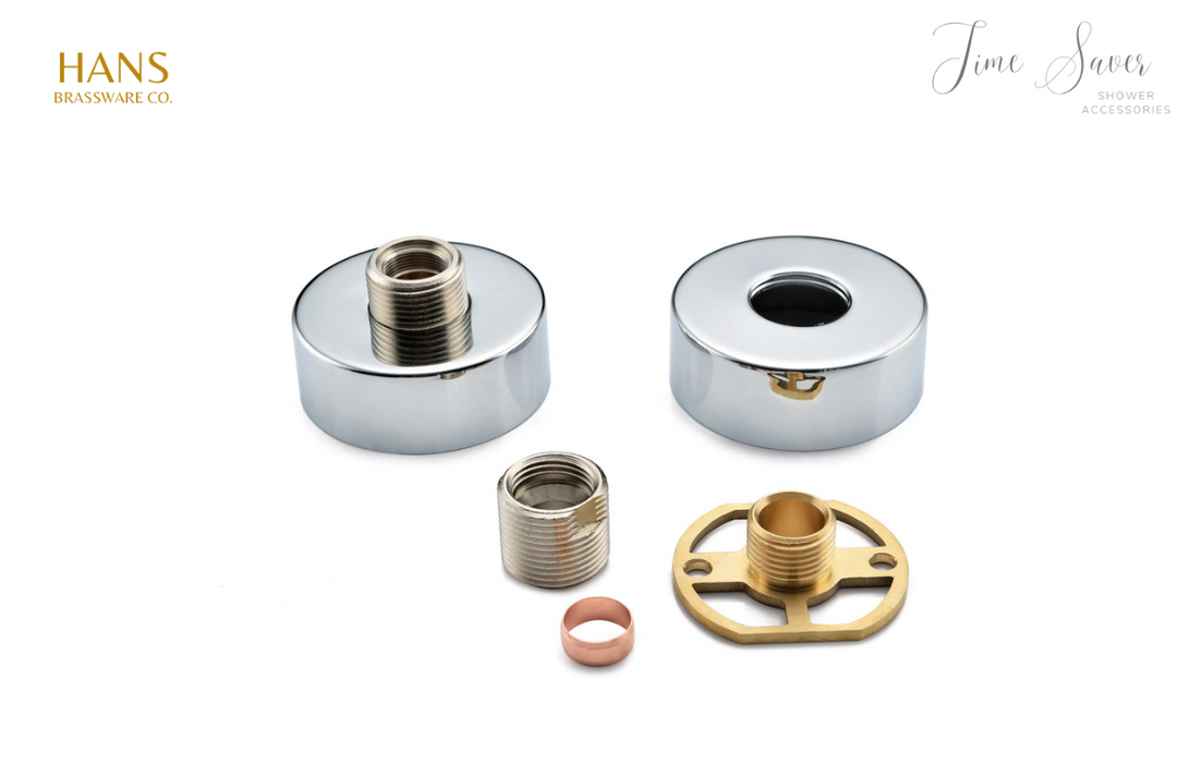 Hans Brassware Co. - Time Saver - Exposed Shower Valve Fast Fitting Kit Round - Pair