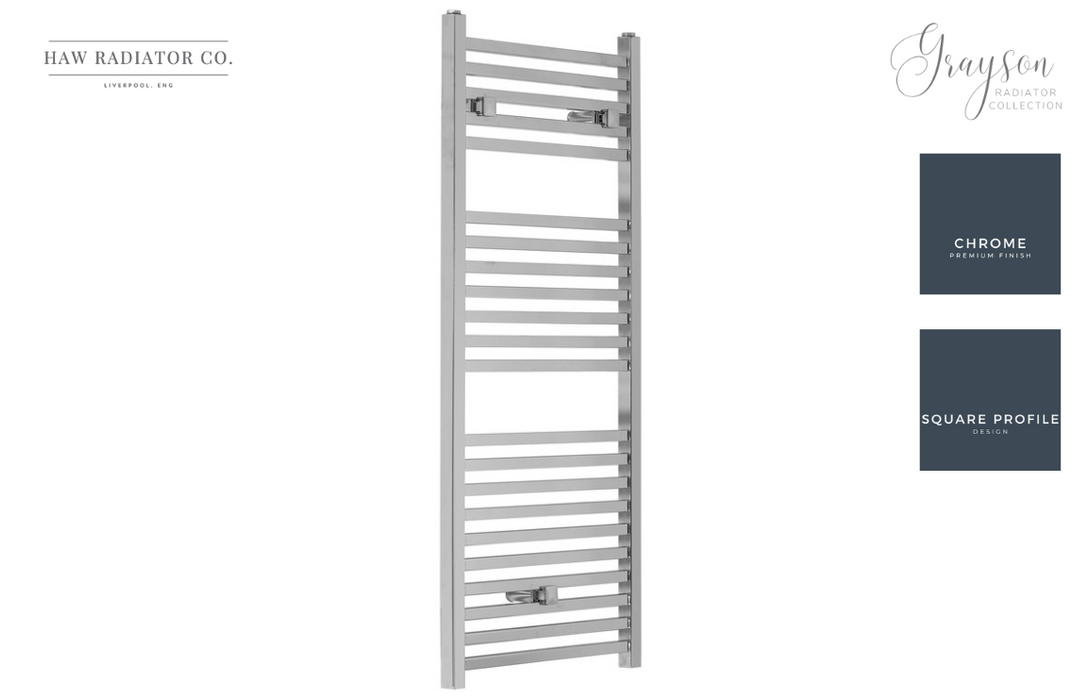 HAW Rad Co. - Grayson - Square Ladder Radiator - 500x1420mm - Chrome