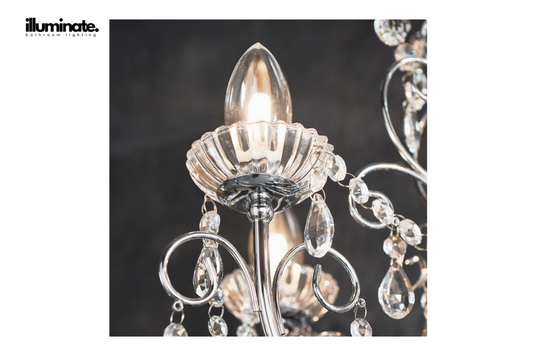 Illuminate - Rubric - 5 Arm Chandelier Ceiling Light - Chrome