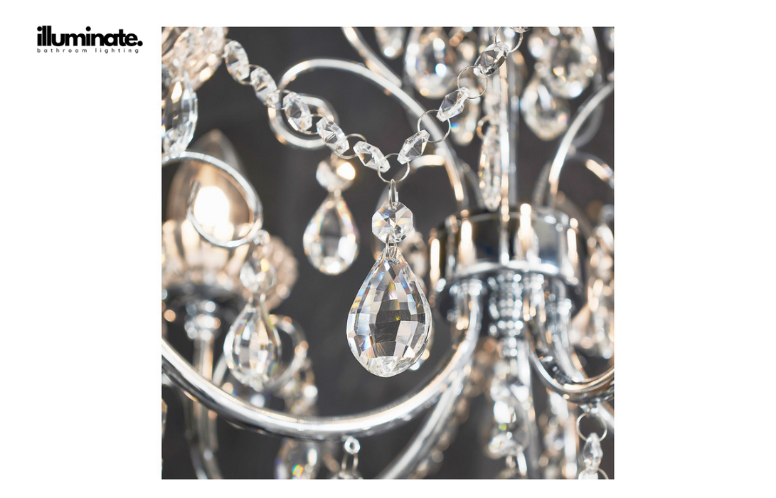 Illuminate - Rubric - 5 Arm Chandelier Ceiling Light - Chrome