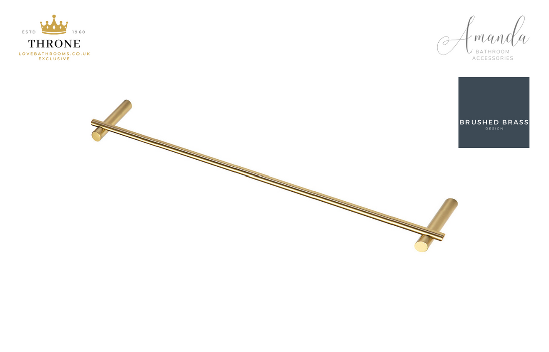 Throne - Amanda - 45cm Towel Rail - Brushed Brass Bathroom Accessory