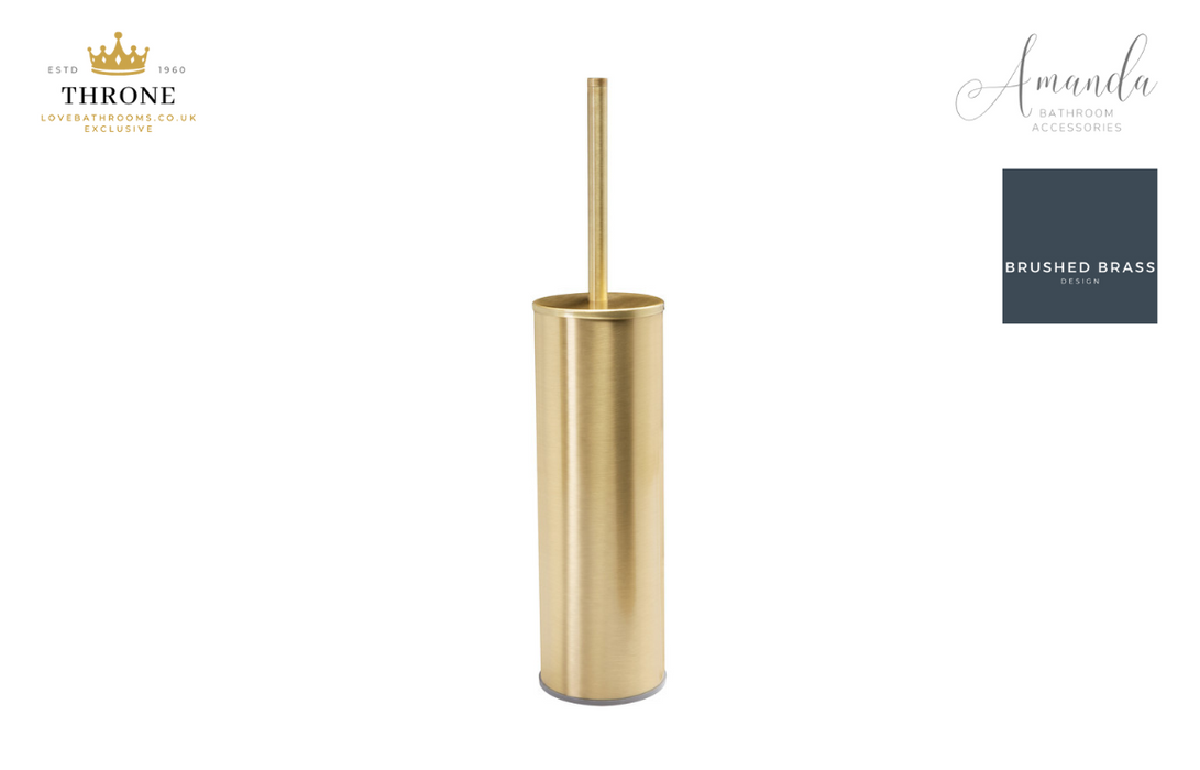 Throne - Amanda - Wall Mounted Toilet Brush Holder - Brushed Brass Bathroom Accessory