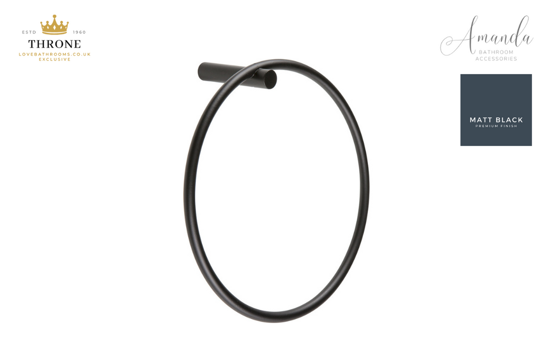 Throne - Amanda - Towel Ring - Black Bathroom Accessory