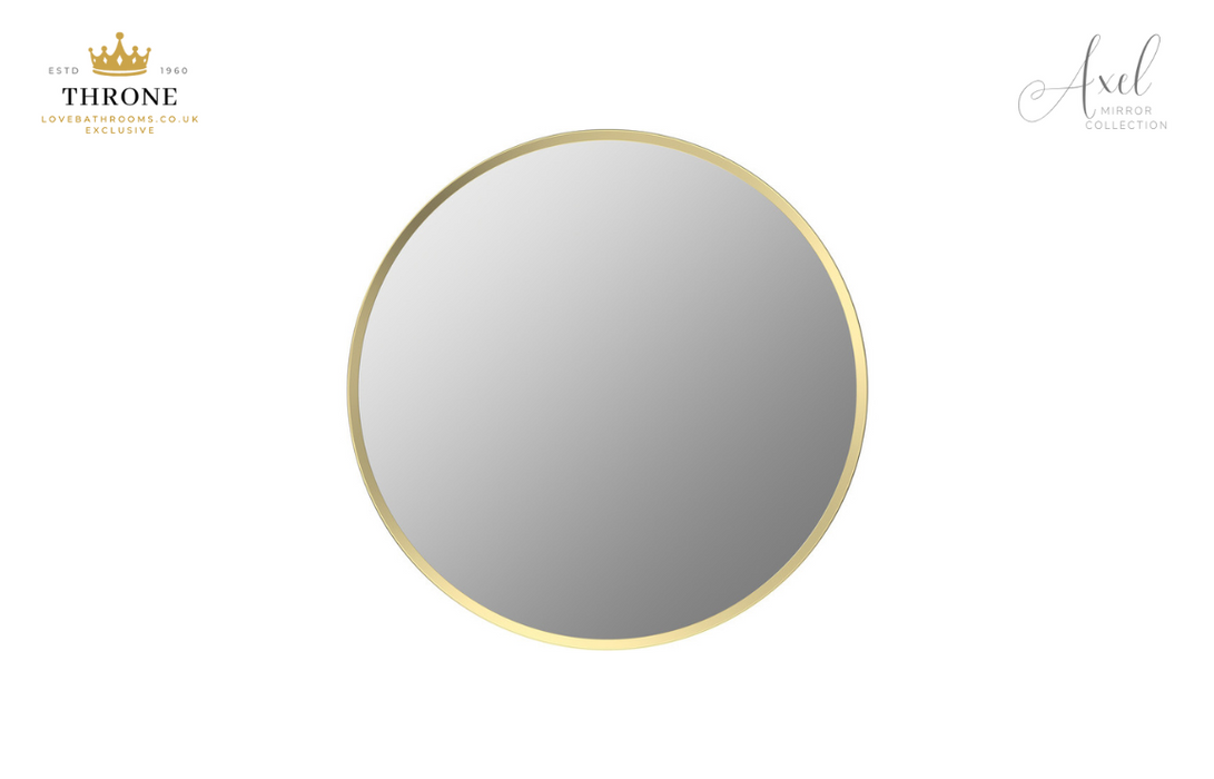 Throne - Axel - 500mm Round Bathroom Mirror - Brushed Brass