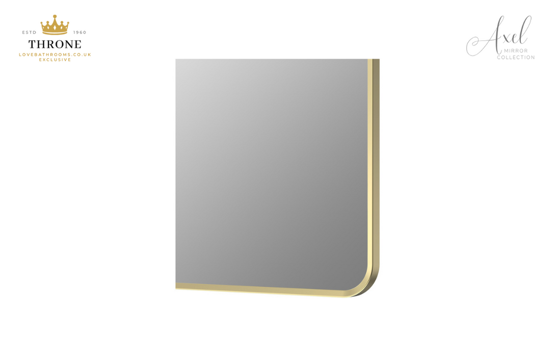 Throne - Axel - 600x800mm Rectangle Bathroom Mirror - Brushed Brass