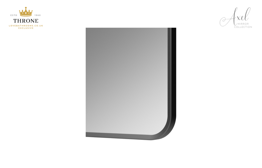 Throne - Axel - 600x800mm Rectangle Bathroom Mirror - Matt Black