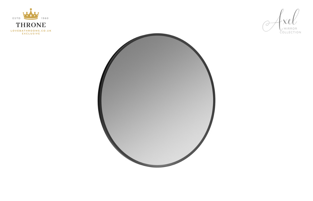 Throne - Axel - 600mm Round Bathroom Mirror - Matt Black