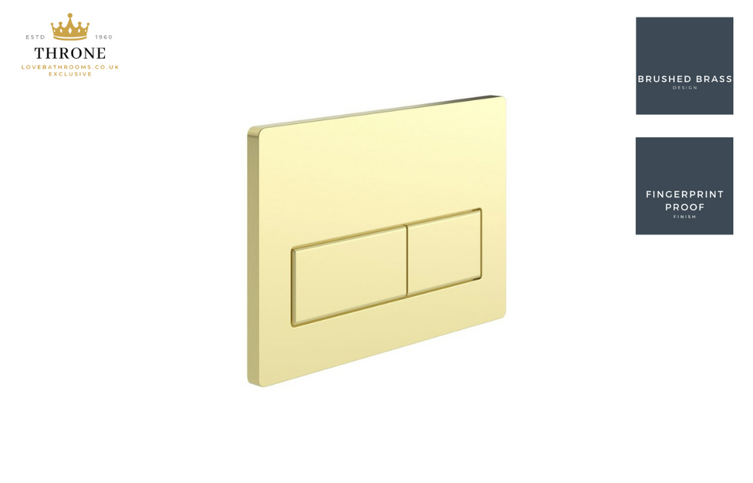 Throne - Rectangle Dual Flush Plate - Brushed Brass