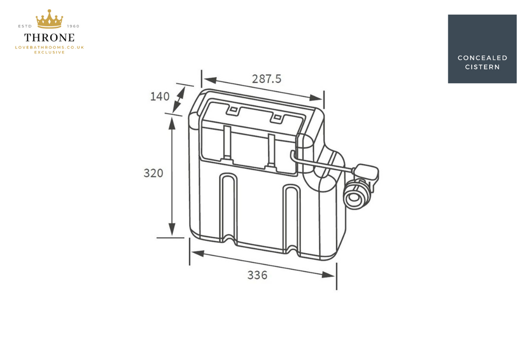 Concealed Toilet Cistern - Bottom Inlet