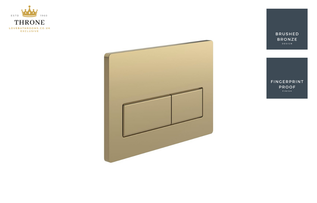 Throne - Rectangle Dual Flush Plate - Brushed Bronze