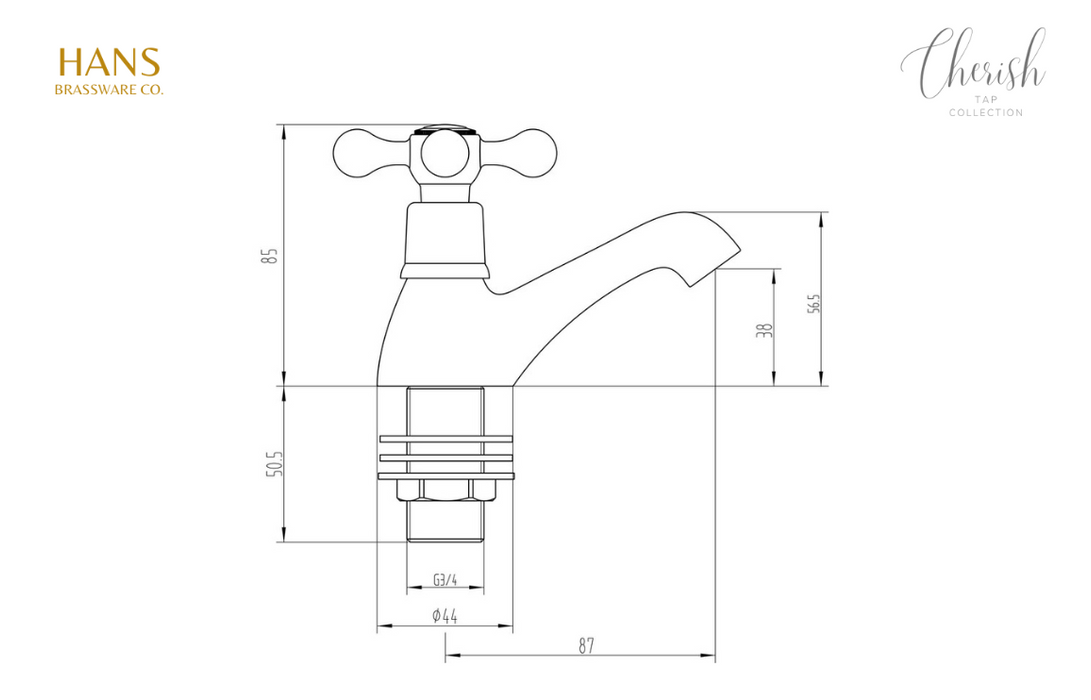 Hans Brassware Co. - Cherish - Bath Taps - Chrome