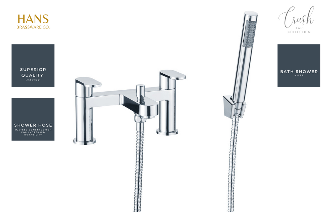 Hans Brassware Co. - Crush - Bath Shower Mixer Bathroom Tap - Chrome