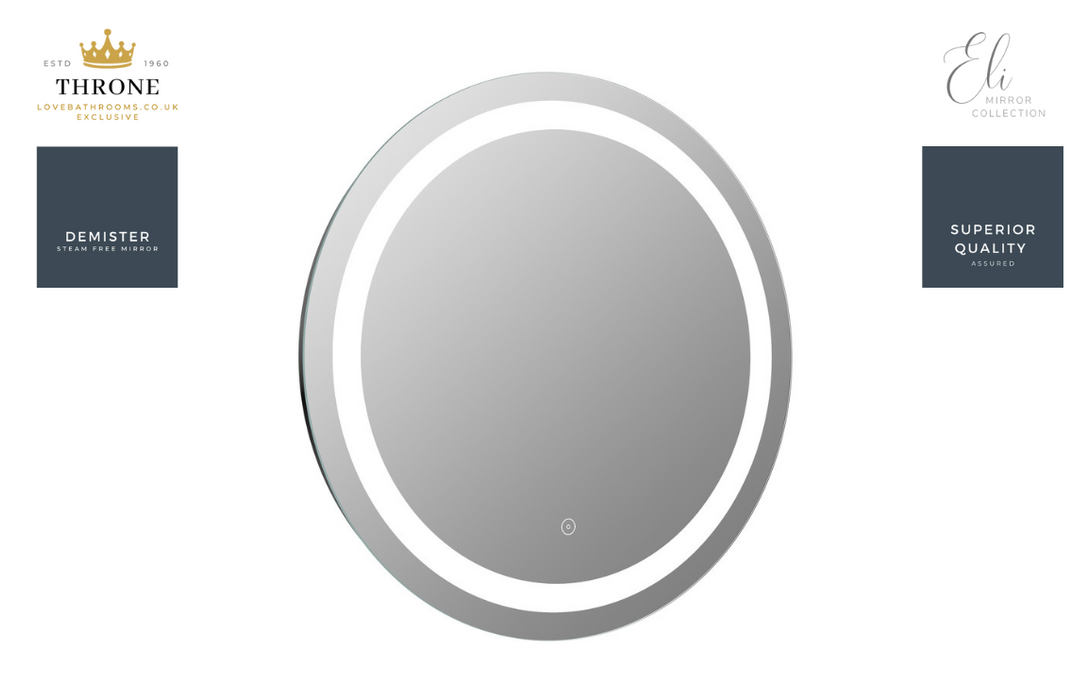 Throne - Eli - 600mm Round Front-Lit LED Bathroom Mirror