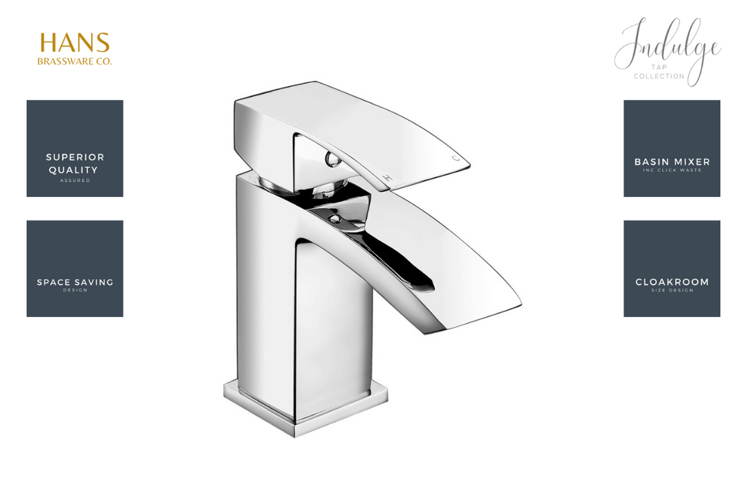 Hans Brassware Co. - Endulge - Cloakroom Basin Mixer Bathroom Tap & Click Clack Waste - Chrome