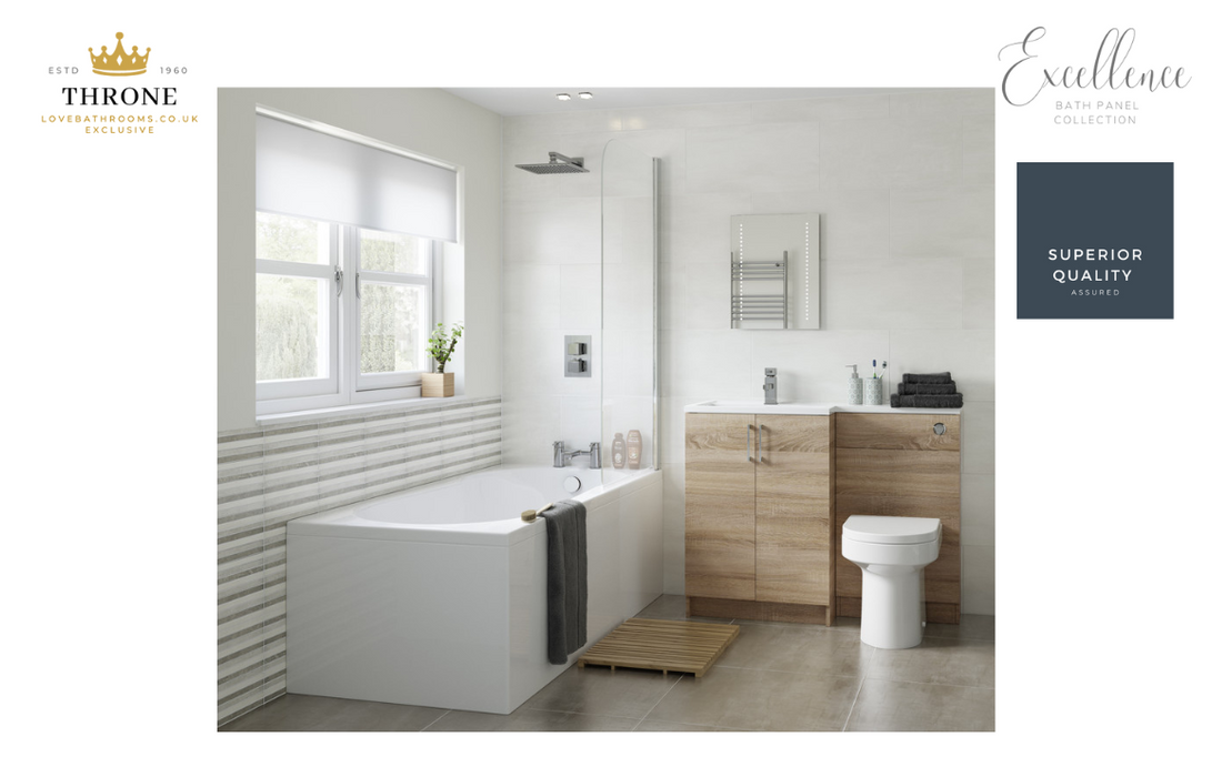 Throne - Excellence - One-Piece 1810x810mm Bath Panel (adjustable size) - White Gloss