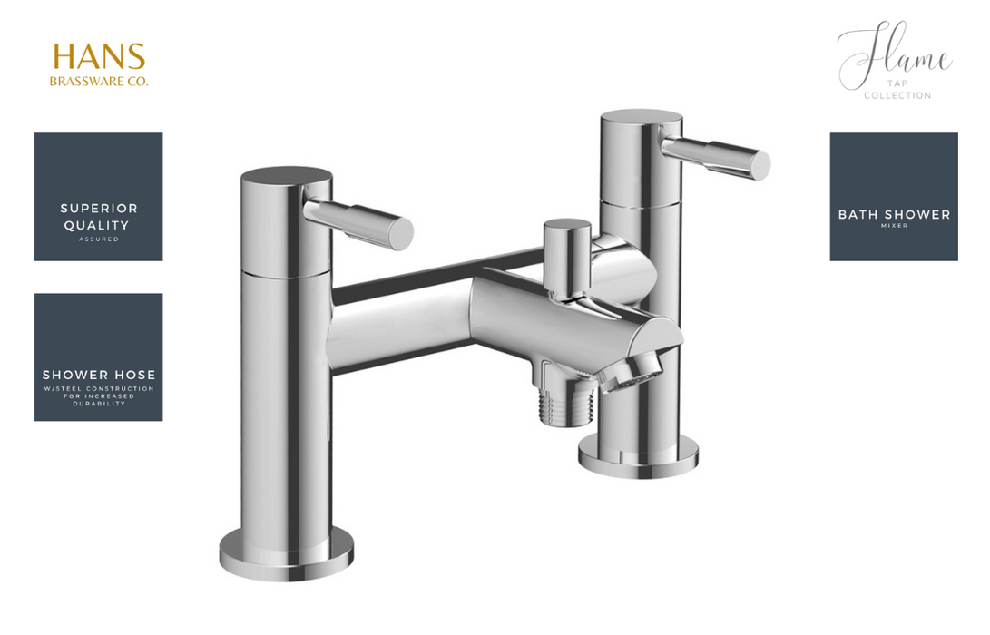 Hans Brassware Co. - Flame - Bath Shower Mixer Bathroom Tap - Chrome