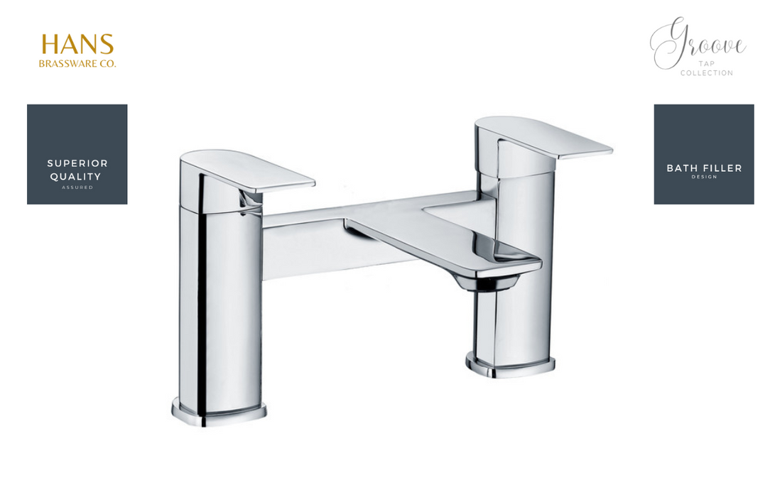 Hans Brassware Co. - Groove - Bath Filler Bathroom Tap - Chrome