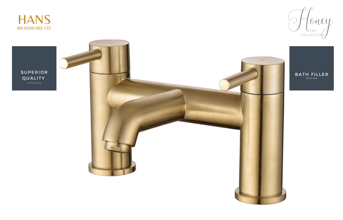 Hans Brassware Co. - Honey - Bath Filler Bathroom Tap - Brushed Brass