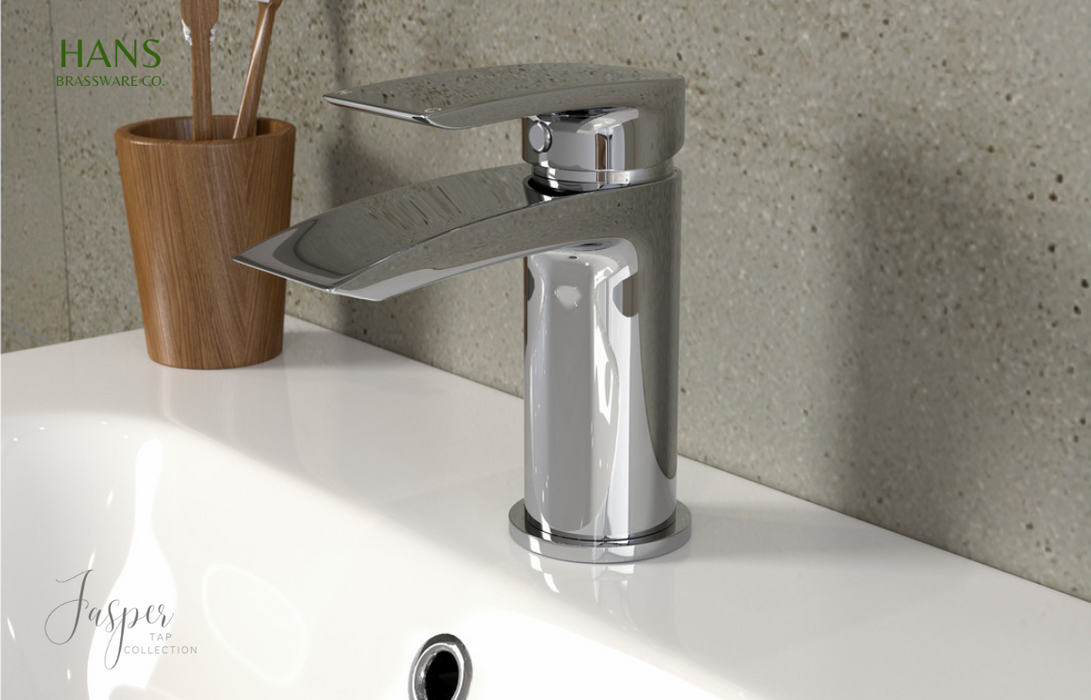 Hans Brassware Co. - Jasper - Mono Basin Mixer Bathroom Tap & Click Clack Waste - Chrome