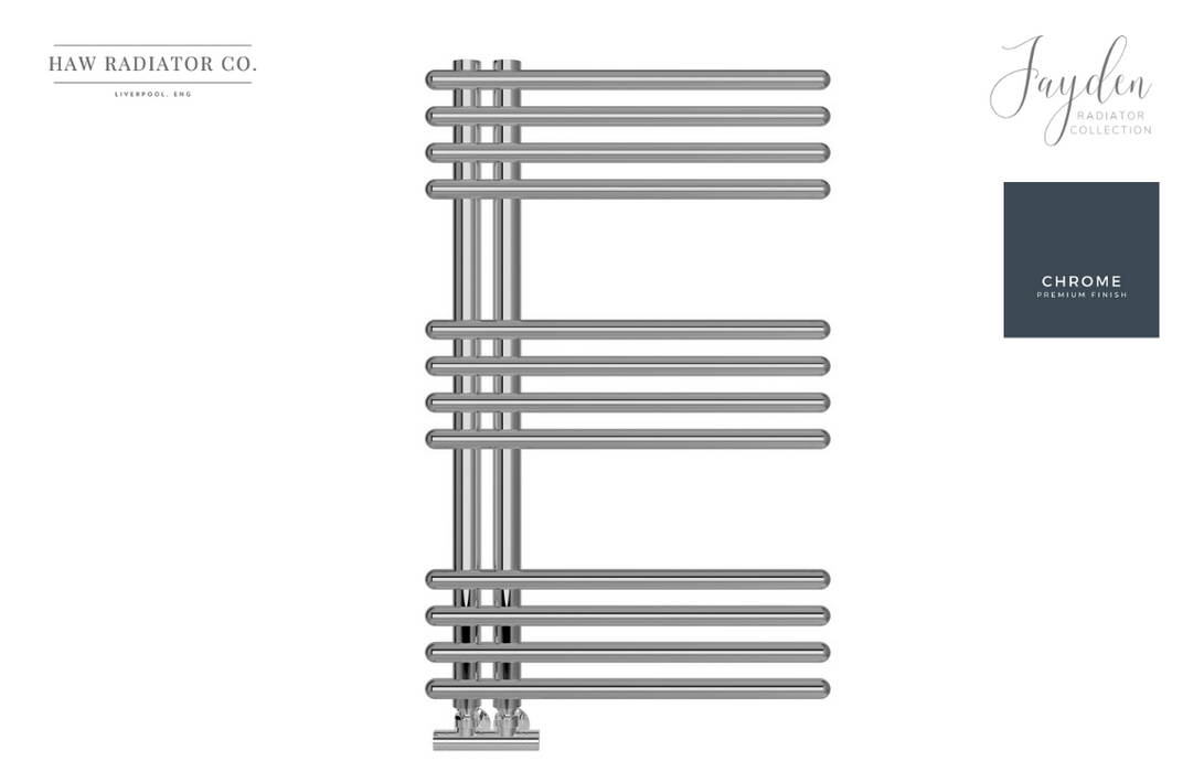 HAW Rad Co. - Jayden - Designer Round Ladder Radiator - 500x800mm - Chrome