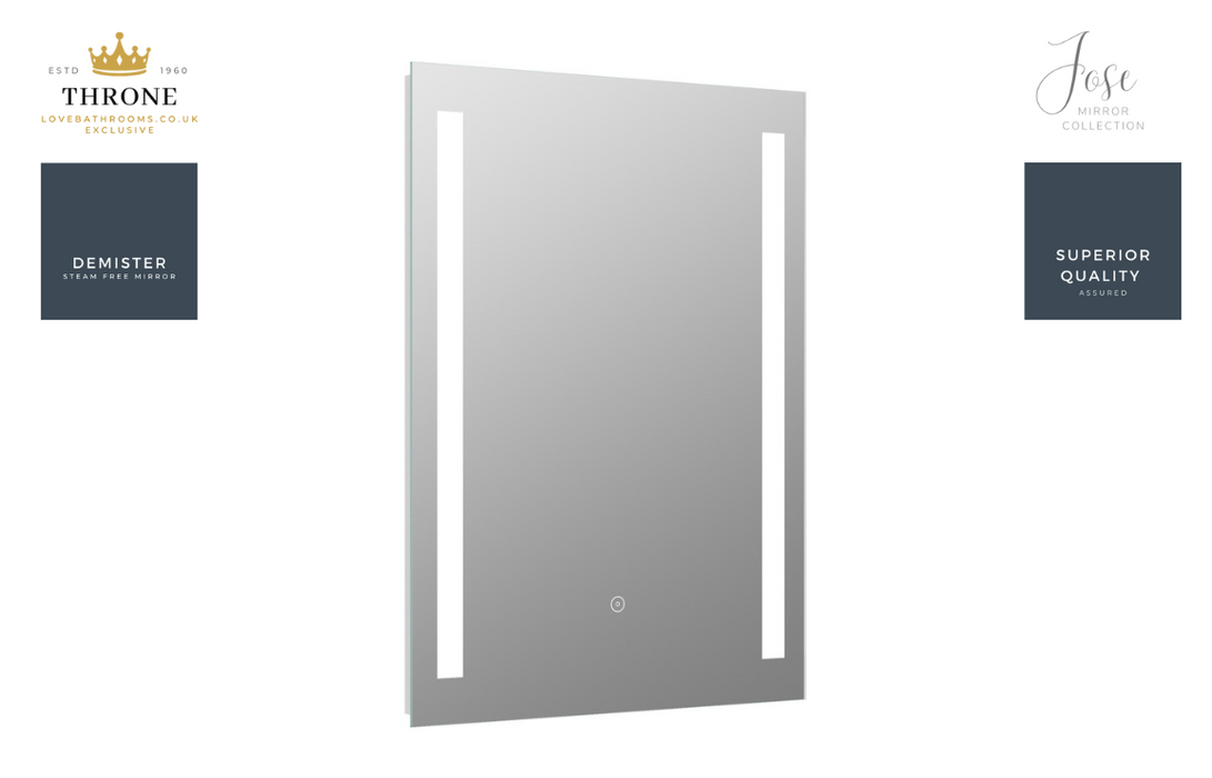 Throne - Jose - 500x700mm Rectangle Front-Lit LED Bathroom Mirror