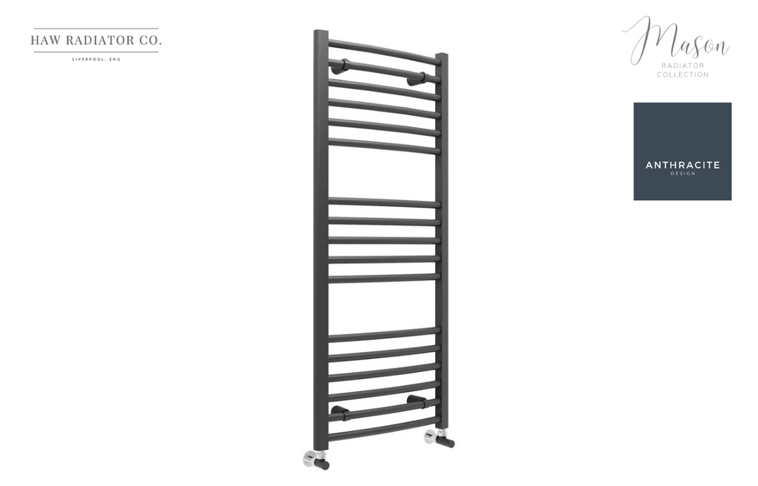 HAW Rad Co. - Mason - Curved Ladder Radiator - 500x1200mm - Anthracite