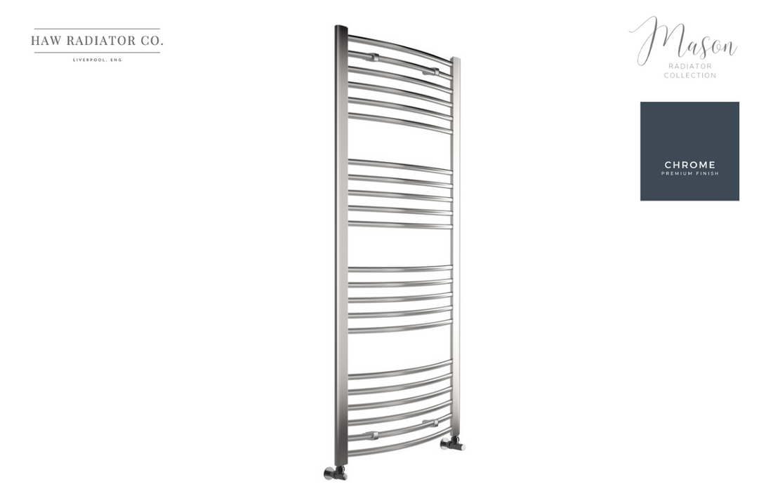 HAW Rad Co. - Mason - Curved  Ladder Radiator - 600x1600mm - Chrome