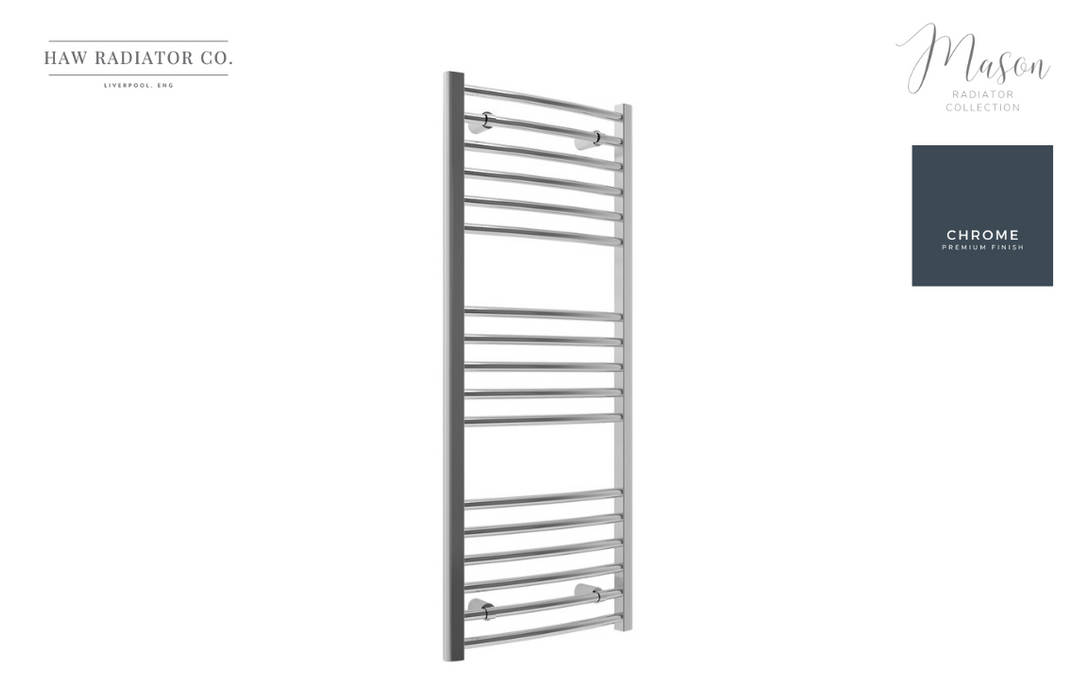 HAW Rad Co. - Mason - Curved Ladder Radiator - 500x1200mm - Chrome