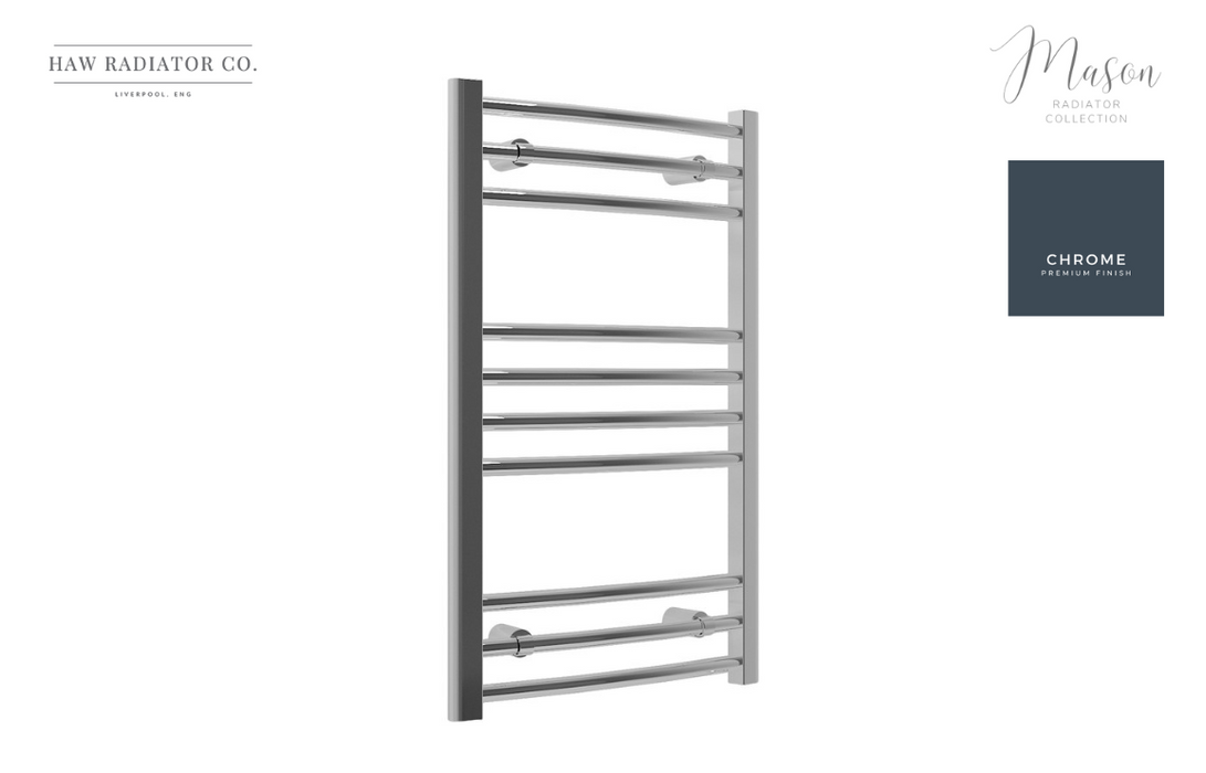 HAW Rad Co. - Mason - Curved Ladder Radiator - 600x800mm - Chrome