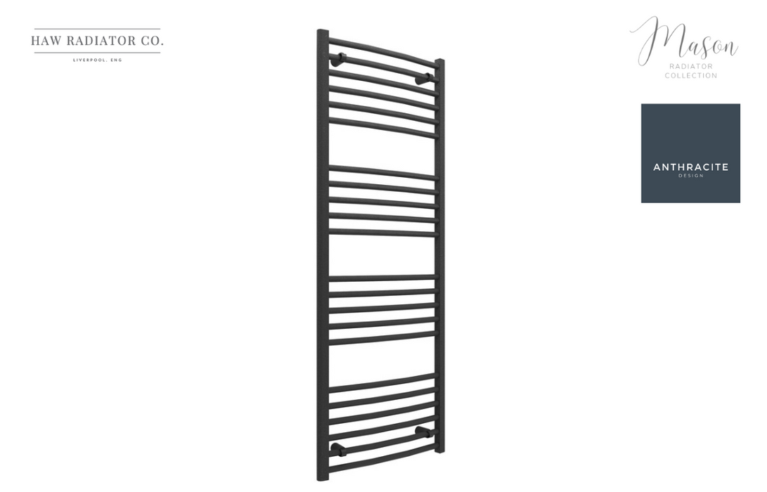 HAW Rad Co. - Mason - Curved Ladder Radiator - 500x1600mm - Anthracite