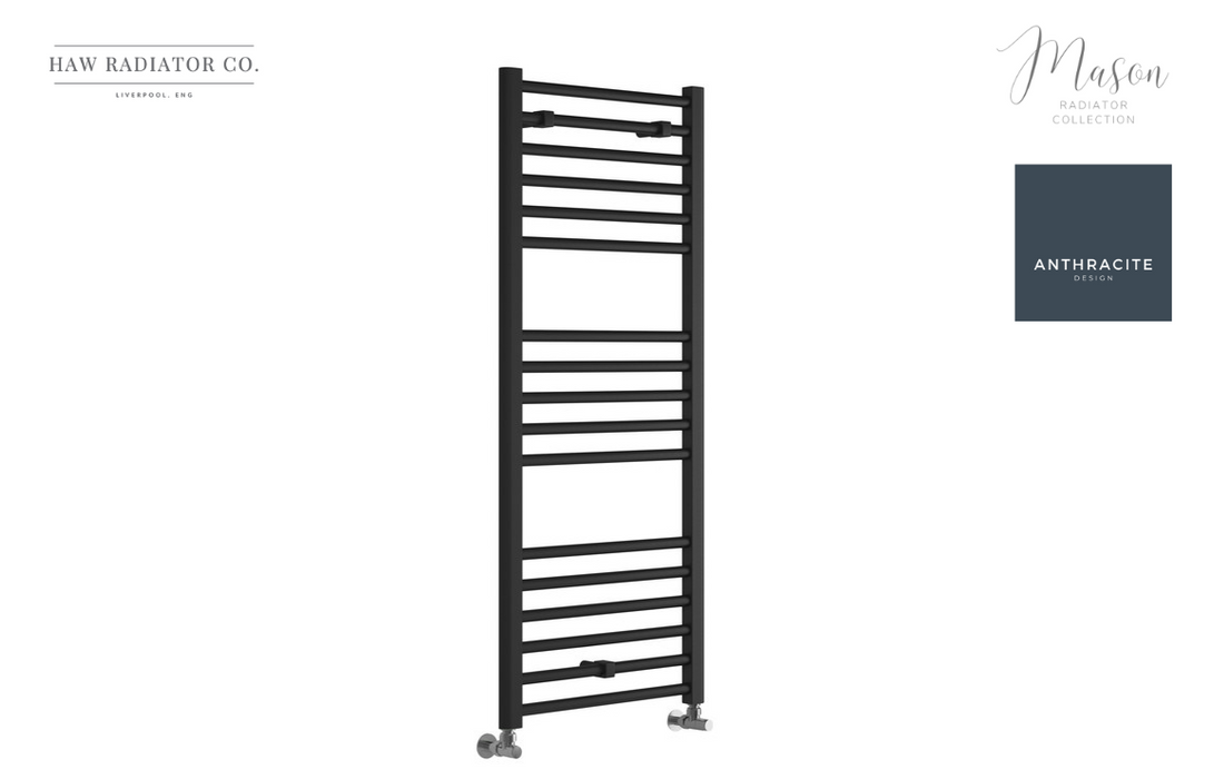 HAW Rad Co. - Mason - Straight Ladder Radiator - 500x1200mm - Anthracite