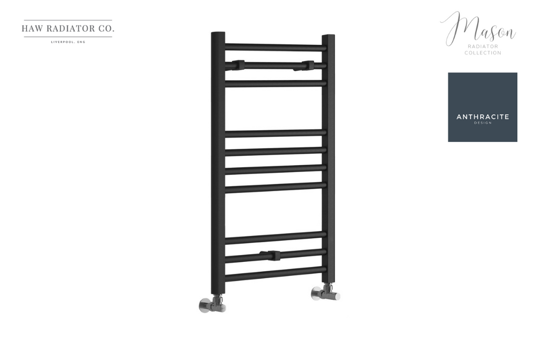 HAW Rad Co. - Mason - Straight Ladder Radiator - 500x800mm - Anthracite