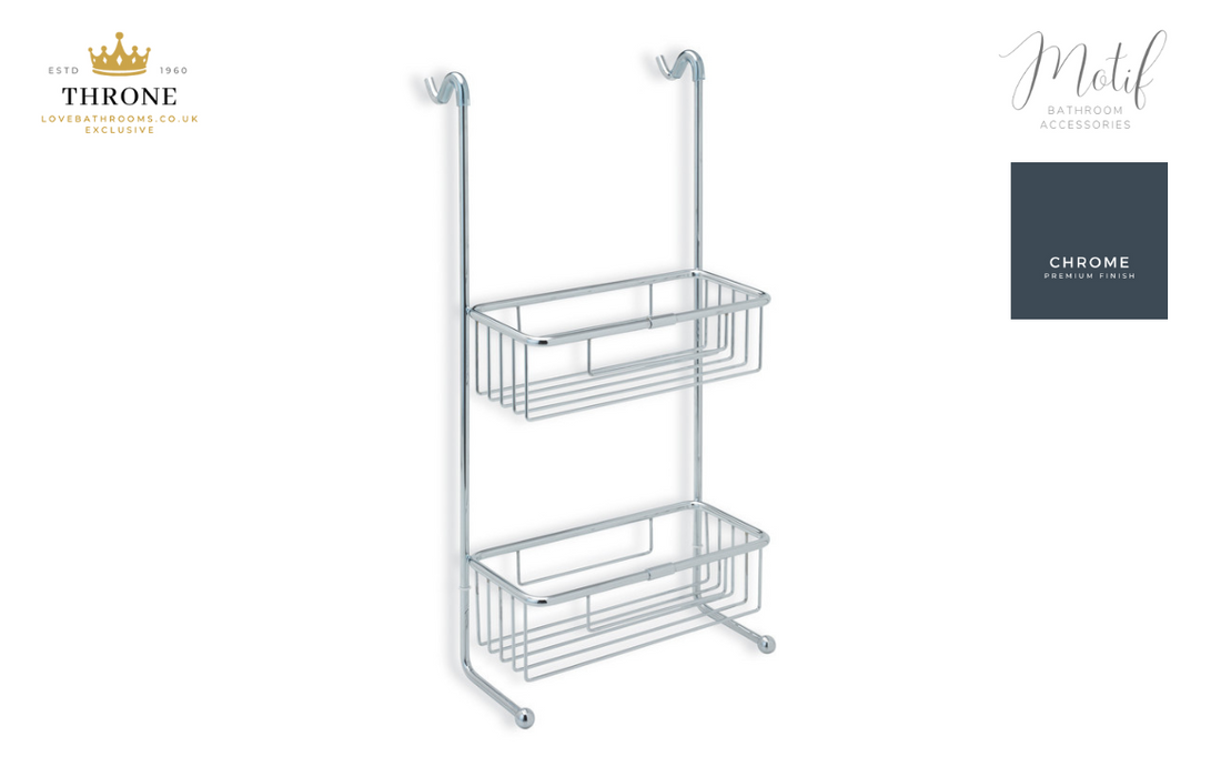 Throne - Motif - 2-Tier Shower Storage Caddy - Chrome Bathroom Accessory