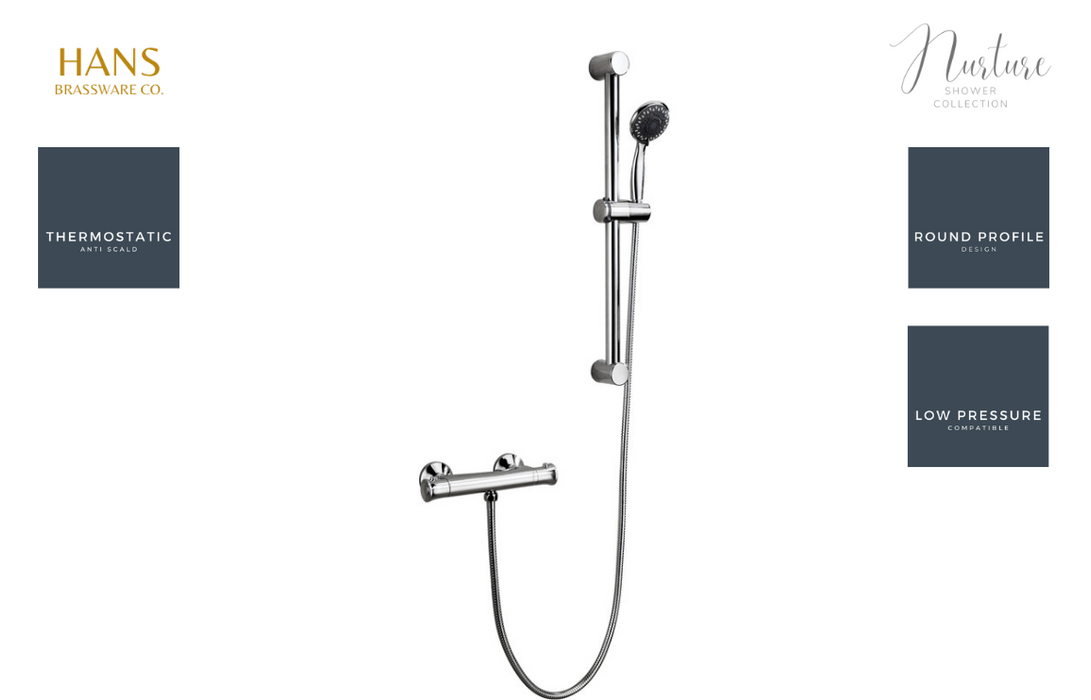 Hans Brassware Co. - Nurture - Low Pressure Thermostatic Bar Valve Mixer Shower