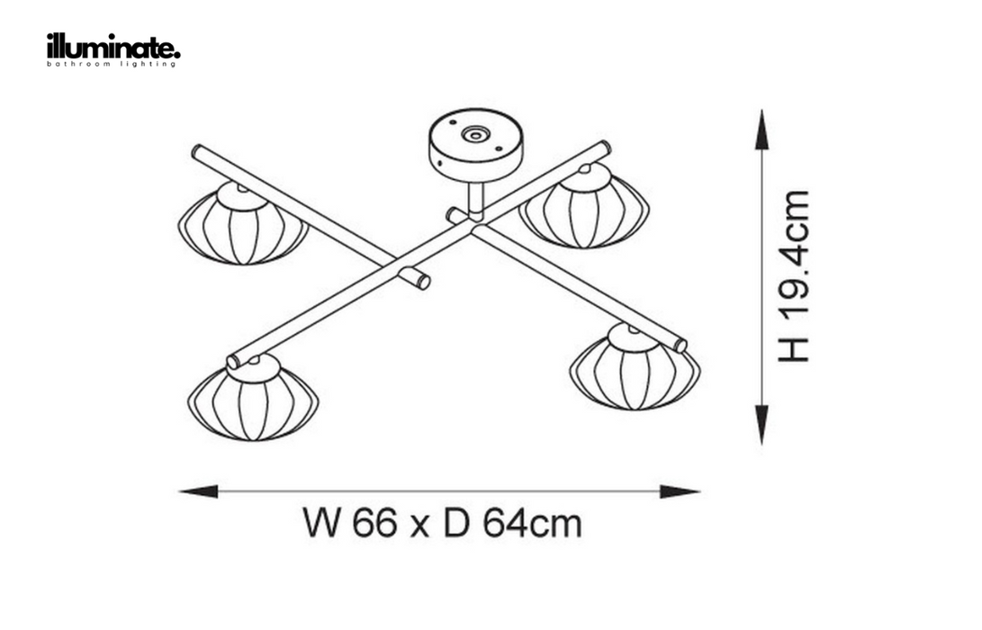 Illuminate - Rey - Ceiling Light - Brushed Brass