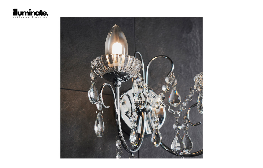 Illuminate - Rubric - 2 Arm Chandelier Wall Light - Chrome