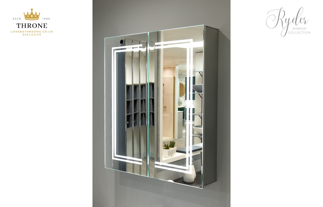 Throne - Ryder - 600mm 2 Door Front-Lit LED Bathroom Mirror Cabinet