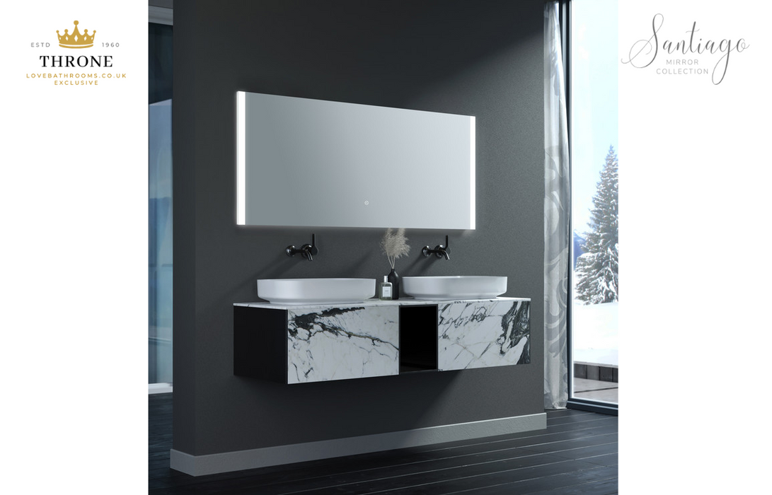 Throne - Santiago - 1200x600mm Rectangle Front-Lit LED Bathroom Mirror