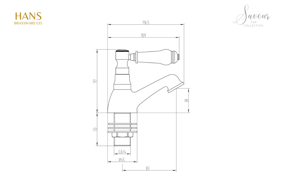 Hans Brassware Co. - Savour - Bath Taps - Chrome