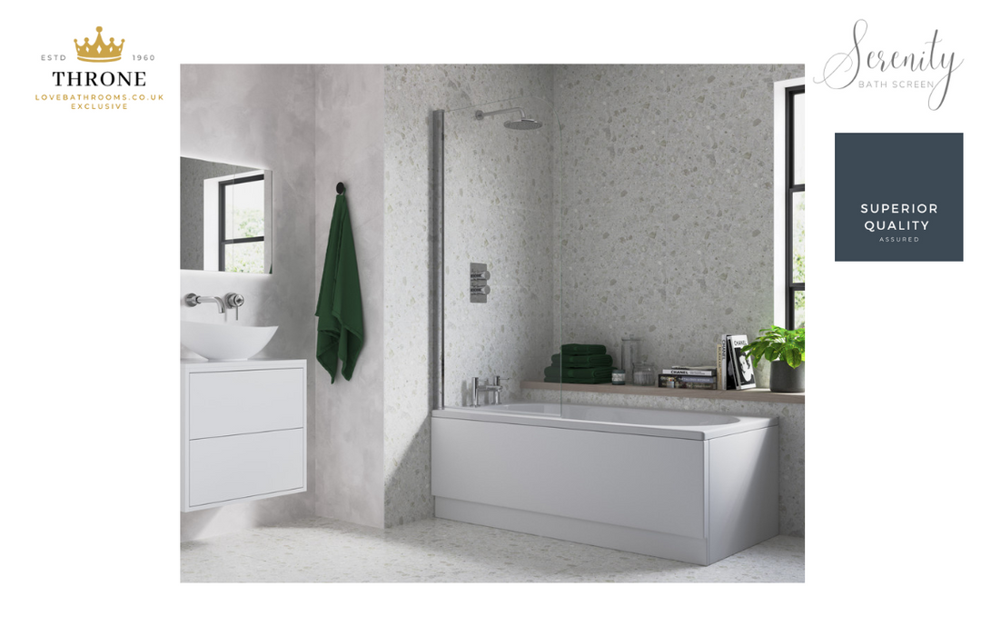 Throne - Serenity - Single Curved Edge Bath Screen