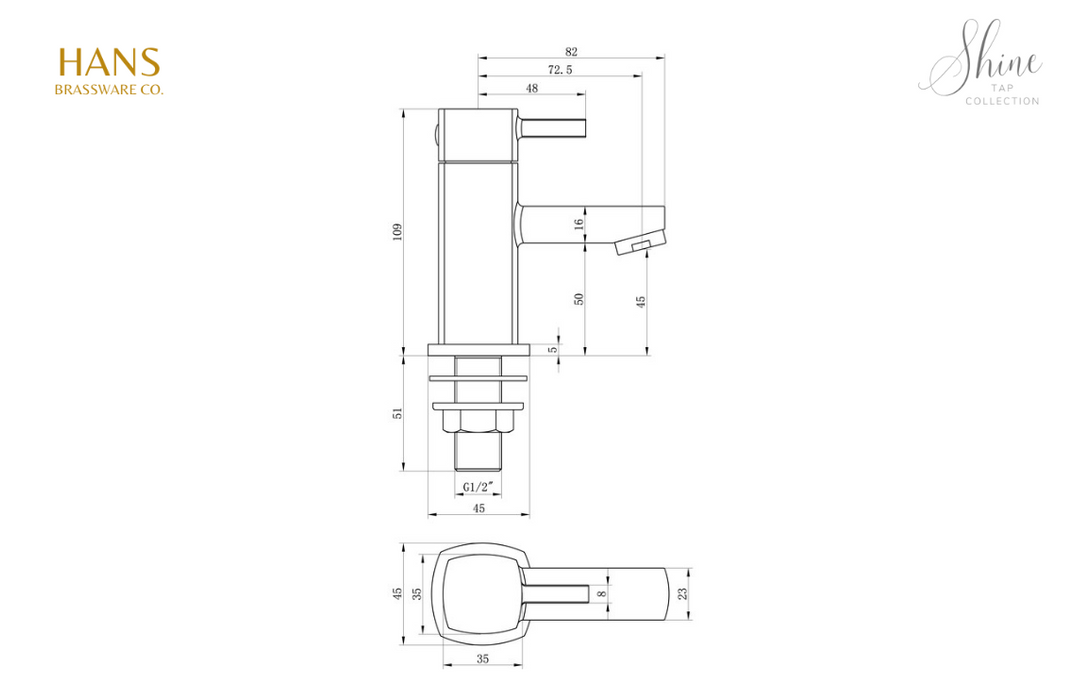 Hans Brassware Co. - Shine - Basin Taps - Chrome