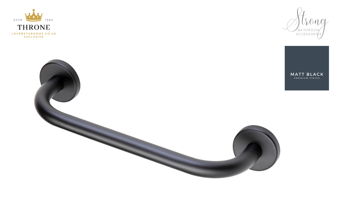 Throne - Strong - Straight 330mm Grab Rail - Matt Black Bathroom Accessory