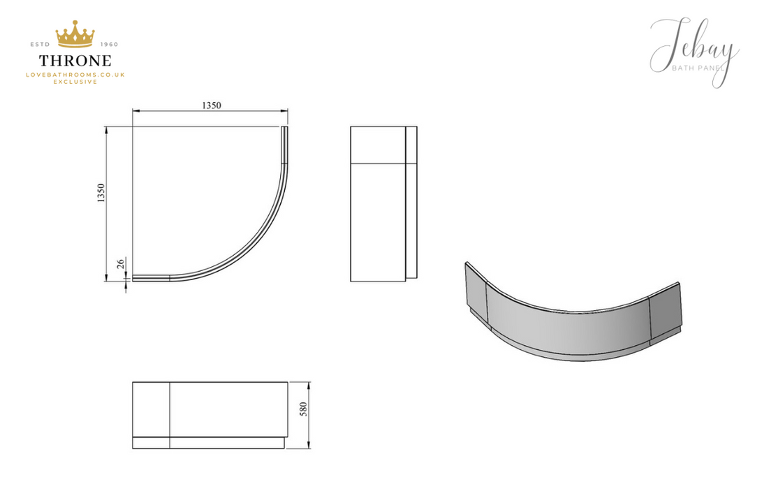 Throne - Tebay - Corner Bath Panel