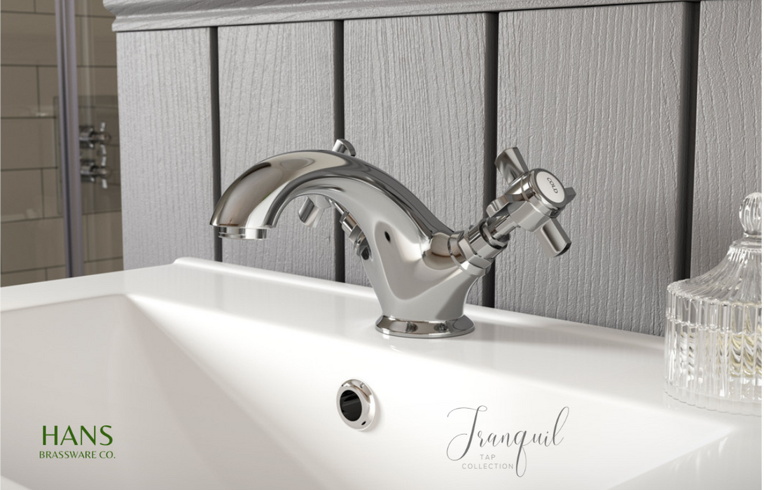 Hans Brassware Co. - Tranquil - Basin Mixer Bathroom Tap & Click Clack Waste - Chrome