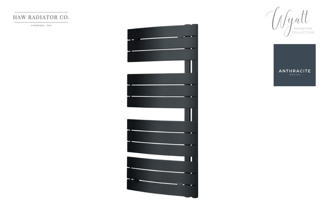 HAW Rad Co. - Wyatt - Designer Curved Square Ladder Radiator - 550x1080mm - Anthracite