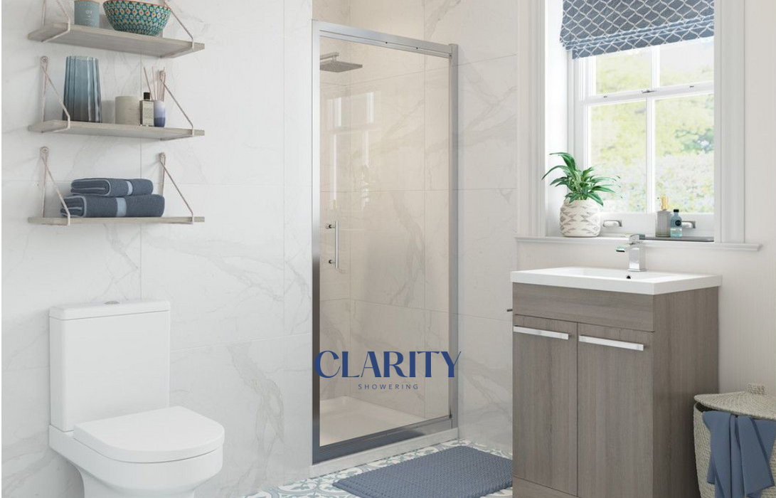 Clarity Showering - Kiss - 760mm Infold Shower Door - Chrome Frame