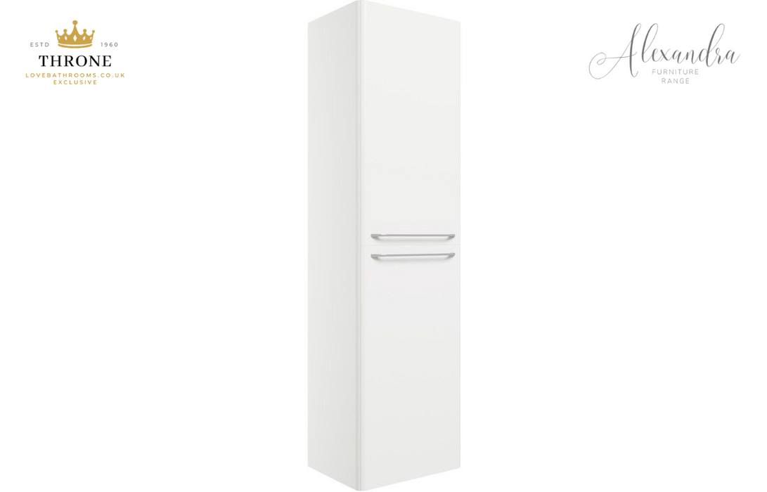 Throne - Alexandra - 454mm Wall Hung 2 Door Tall Unit - White Gloss