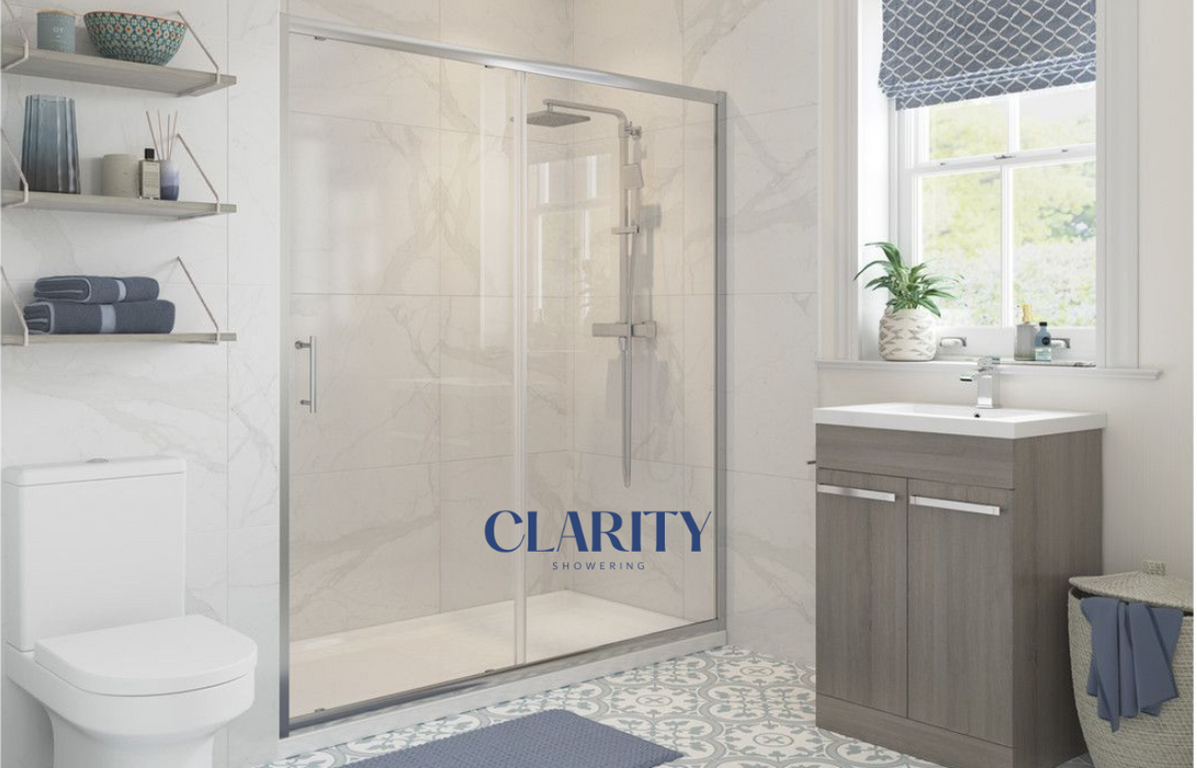 Clarity Showering - Kiss - 1000mm Sliding Shower Door - Chrome