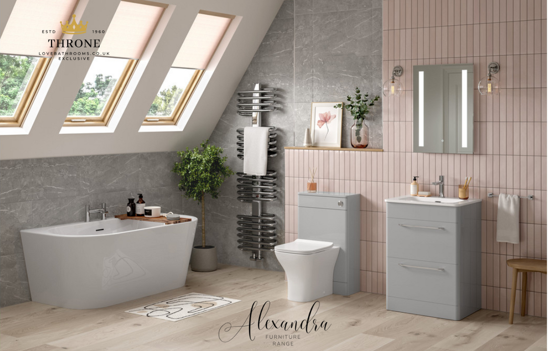 Throne - Alexandra - 500mm WC Unit - Grey Gloss