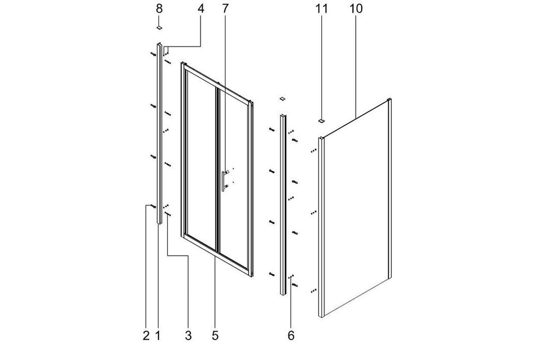 Clarity Showering Kiss - 900mm Bifold Shower Door - Chrome Frame